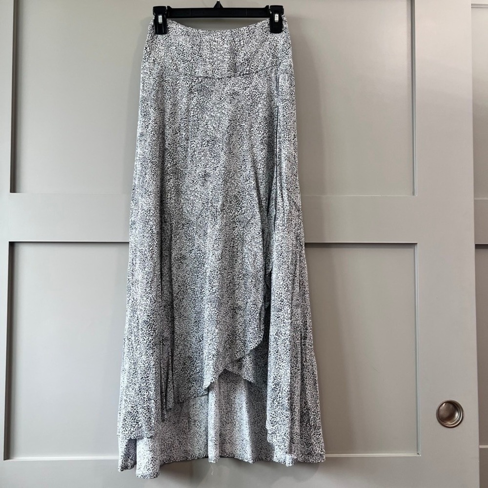 Japon Skirt Women S Black White Good Animal Print High Low Smocked Maxi Skirt